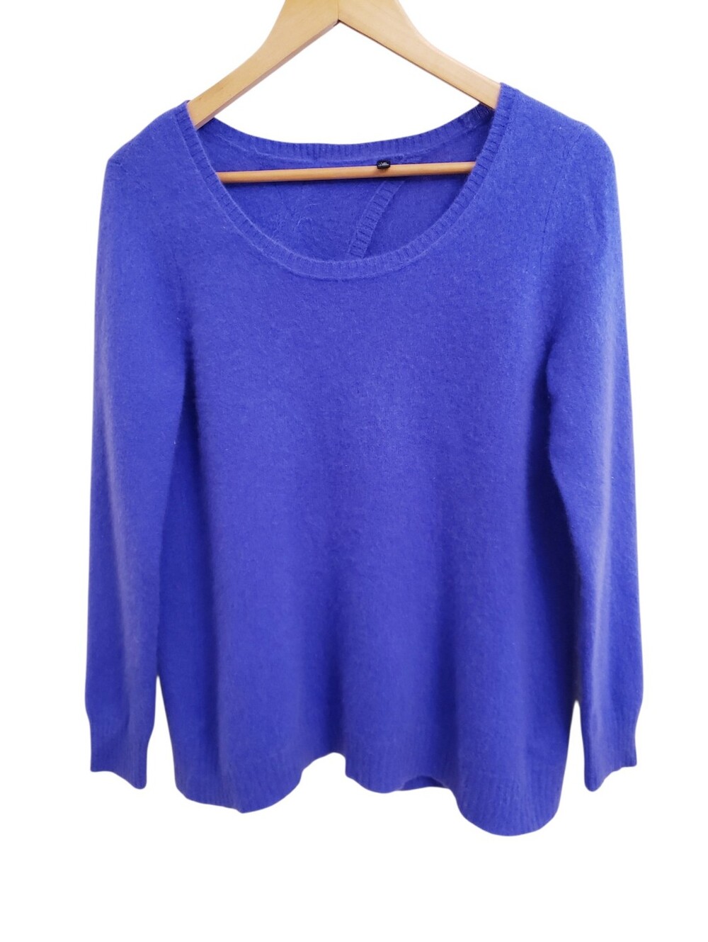 Saks 5th Avenue 100% Cashmere Blue Scoop Neck Knit Sweater Size Large